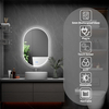 Bathroom Mirror 24"x36" LED Bathroom Mirror with Lights, Anti-Fog, Dimmable Oval Mirrors with Front Light And Backlit, Modern Farmhouse Wall Mounted Mirror for Decorative