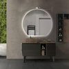Half Moon Round LED Bathroom Mirror for Wall, 36" Irregular LED Mirror with Anti-Fog, 3-Color Adjustal, Dimmable, Semi Circle Frameless Makeup Mirror for Bathroom, Explosion-Proof