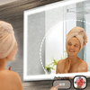 Big LED Bathroom Mirror, Anti-Fog, Dimmable, Backlit + Front Lit, Lighted Bathroom Vanity Mirror, Memory Function, Tempered Glass