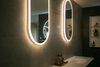 BRILLANCE Acrylic Framed Oval Mirror W/ Led Light & Demister