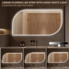 LED Bathroom Mirror with Lights, 36x28 Inch Leaf LED Backlit Mirror Irregular, Anti-Fog, Dimmable Light, Asymmetrical Vanity Mirror for Makeup, Room Decor for Bedroom Horizontal/Vertical