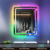  ROUND CORNER LED Bathroom Mirror with Lights, RGB Lighted Vanity Mirrors for Bathroom Wall, Backlit And Front Light, Dimmable Touch Screen Mirror Tempered Glass, 16 X 24 Inch