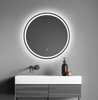 LED Bathroom Mirror with Black Framed Bathroom Vanity Mirror with Lights Large Lighted Mirror with Smart Touch 3 Colors Dimmable Anti-Fog Waterproof Wall Mounted