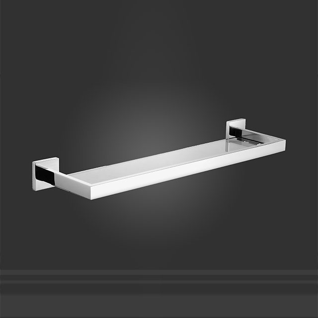Simple Stainless Steel Bathroom Shower Glass Shelf 