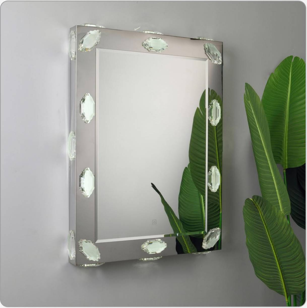 Zhuotai Backlit Mirror with Stainless Steel Frame And Crystal