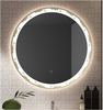  LED Round Lighted Mirror, 700X700MM Bathroom Backlit Vanity Mirror Wall Mounted with 3000K/4000K/6000K Adjustable, Anti-Fog, Smart Touch Button, Stepless Dimmable Lighted Makeup Mirror