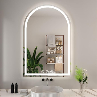 Oval LED Bathroom Mirrors with Lights 24"x36"Arched Mirror for Wall,Anti-Fog,LED Mirrors with Front Light And Backlit, Memory Function for Vanity,Bathroom, Entryway, Living Room