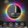 24 Inch RGB Bathroom Mirror, LED Round Backlit Vanity Mirror Dimmable, Anti-Fog, Adjustable Brightness, Wall Mounted Dimmable Vanity Mirror, Lighted Bathroom Mirror