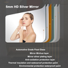 Semi-circle Frameless Led Bathroom Mirror Wall, 60 Cm Irregular Backlit Illuminated Vanity Mirror with Led Lights, Wall Mounted Smart Makeup Mirror with Touch 3 Colour Dimmable
