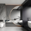 Modern Bathroom Mirror, Wall-Mounted Light Mirror with Backlight, Anti Fog 3-Color Dimmable(Right Cut,47.2"x31.5")