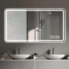 LED Bathroom Mirror, Round Corners Rectangular LED Mirror, Anti-Fog, Dimmable, Backlit + Front Lit, Lighted Vanity Mirror, Memory Function, Tempered Glass