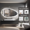 Teardrop-shaped LED Bathroom Mirror with Lights, 28x51, Backlit-Mirror for Wall Mounted, Bathroom Vanity Mirrors with Memory, Dimmable, 3 Colors, Anti-Fog, IP65 Waterproof