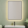 Backlit with Ambient Glow Mirror with Black Frame, Smart Led Vanity Mirrors, Dimmable, Anti-Fog, Memory, Tempered Glass, Horizontal/Vertical