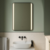 Left and Right Frontlit Mirror with Black Frame, Smart Led Vanity Mirrors, Dimmable, Anti-Fog, Memory, Tempered Glass, Horizontal/Vertical
