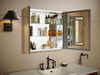 Beveled Medicine Cabinet with Mirror Doors & Adjustable Shelves, Rectangular Beveled Edge Frame, 30" X 26"