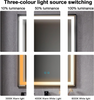 Hexagonal Bathroom Mirror with Lights, LED Illuminated Wall Mounted Vanity Mirror, Bathroom Mirror with Smart Touch Buttons, 3-Colour Dimmable, Smart Demist, Aluminium Alloy Frame