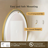 Round Led Bathroom Mirror with Gold Frame Vanity Mirror with Lights Large Lighted Mirror with Smart Touch 3 Colors Dimmable Anti-Fog Waterproof Wall Mounted