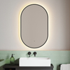 Oblong LED Bathroom Mirror with metal frame, Lighted Wall Mounted Vanity Mirror, Anti-Fog IP65 Waterproof Smart Mirror, Memory Function,3000-6000K(Horizontal Or Vertical)