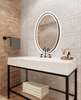 Black Frame LED Bathroom Mirror, Backlit And Frontlit,Touch Button,Stepless Dimmable Wall Mirrors with Anti-Fog, Shatter-Proof, Memory, 3 Colors, LED Mirror for Bathroom