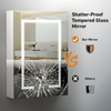 Bathroom Mirror Cabinets with Lights: Wall Mounted Bathroom Cabinets with Mirror - LED Mirror Cabinet with Anti Fog Memory Function - Adjustable Shelves, 3 Colors Dimmable Touch Sensor