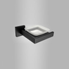 Black China Wall Mounted Soap Dish with Glass Dish for Bathroom & Kitchen Chrome 